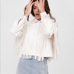 Western Faux Leather Fringe Jacket